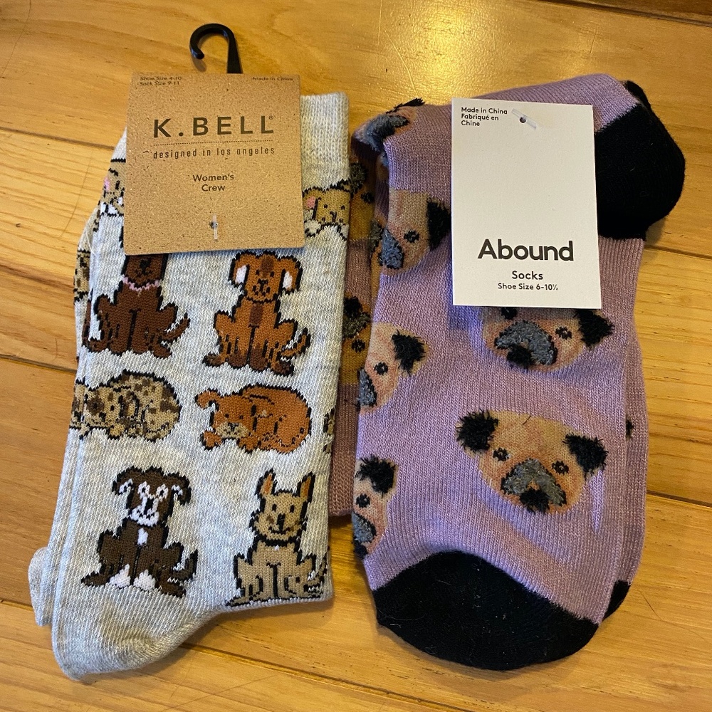 2- Pack Assorted Dog Socks (Women's)